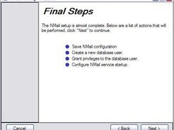 The final steps in NMail's setup wizard.
